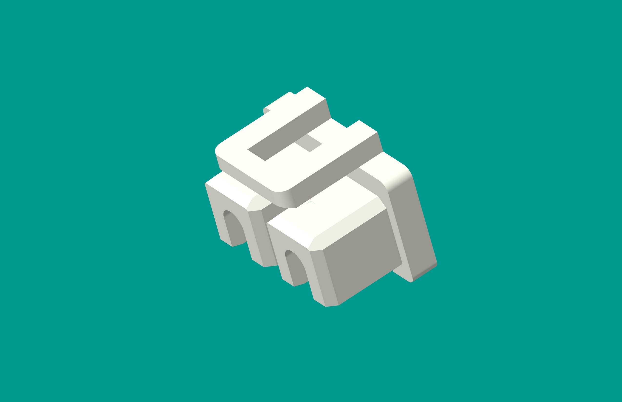 110（2.8）帶扣塑件鎖片2孔白色-高灼熱絲